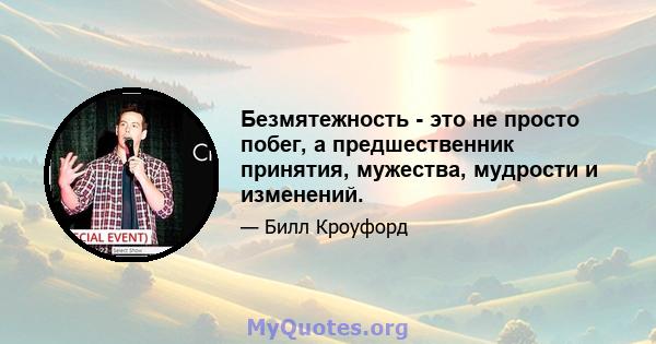 Безмятежность - это не просто побег, а предшественник принятия, мужества, мудрости и изменений.