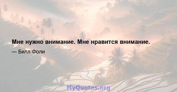 Мне нужно внимание. Мне нравится внимание.