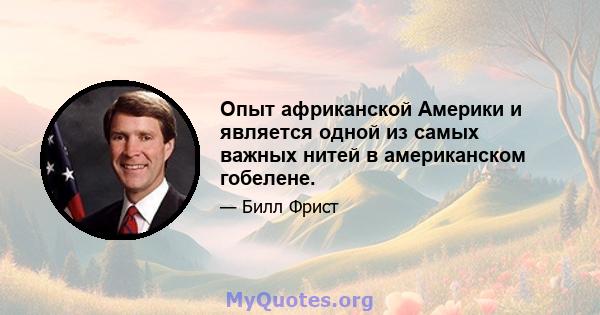 Опыт африканской Америки и является одной из самых важных нитей в американском гобелене.