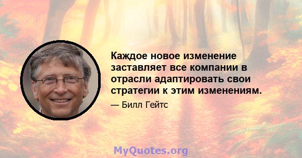 Каждое новое изменение заставляет все компании в отрасли адаптировать свои стратегии к этим изменениям.