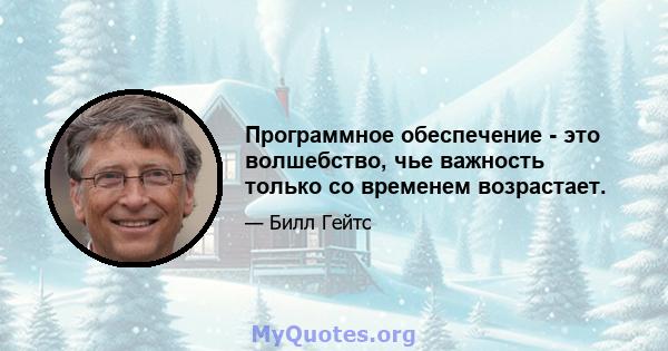 Программное обеспечение - это волшебство, чье важность только со временем возрастает.