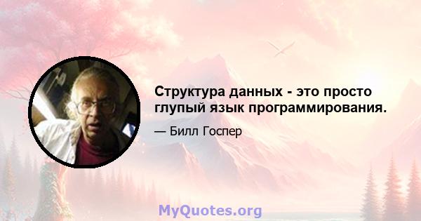 Структура данных - это просто глупый язык программирования.