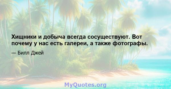 Хищники и добыча всегда сосуществуют. Вот почему у нас есть галереи, а также фотографы.