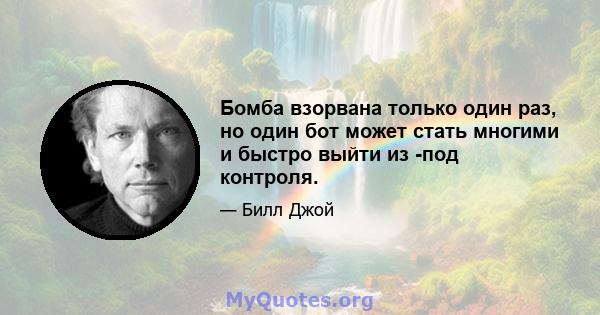 Бомба взорвана только один раз, но один бот может стать многими и быстро выйти из -под контроля.