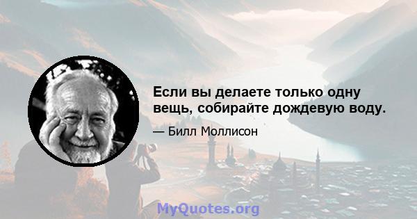 Если вы делаете только одну вещь, собирайте дождевую воду.