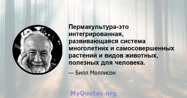 Пермакультура-это интегрированная, развивающаяся система многолетних и самосовершенных растений и видов животных, полезных для человека.