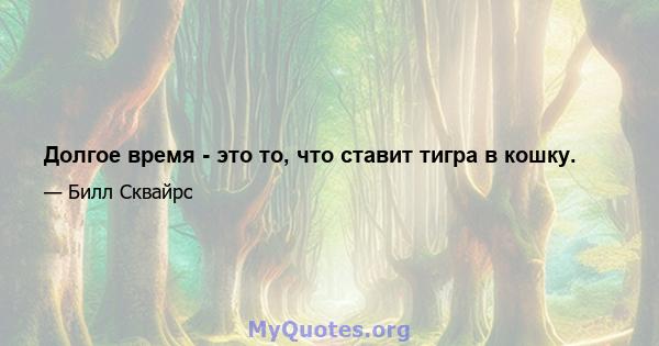 Долгое время - это то, что ставит тигра в кошку.