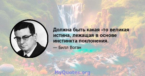 Должна быть какая -то великая истина, лежащая в основе инстинкта поклонения.