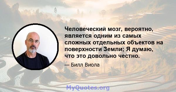 Человеческий мозг, вероятно, является одним из самых сложных отдельных объектов на поверхности Земли; Я думаю, что это довольно честно.