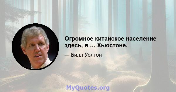 Огромное китайское население здесь, в ... Хьюстоне.