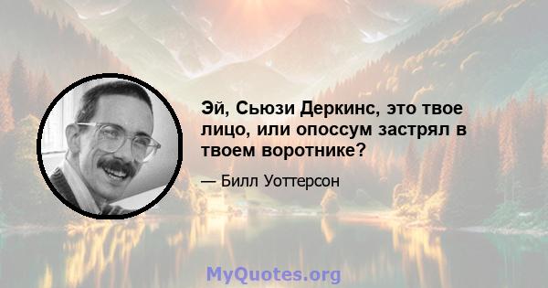 Эй, Сьюзи Деркинс, это твое лицо, или опоссум застрял в твоем воротнике?