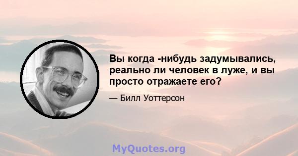 Вы когда -нибудь задумывались, реально ли человек в луже, и вы просто отражаете его?