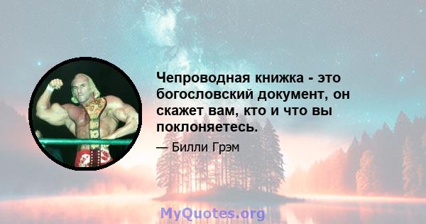 Чепроводная книжка - это богословский документ, он скажет вам, кто и что вы поклоняетесь.