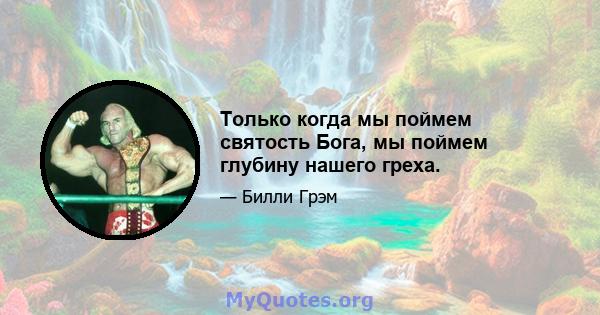 Только когда мы поймем святость Бога, мы поймем глубину нашего греха.