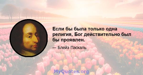 Если бы была только одна религия, Бог действительно был бы проявлен.