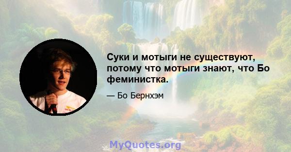 Суки и мотыги не существуют, потому что мотыги знают, что Бо феминистка.