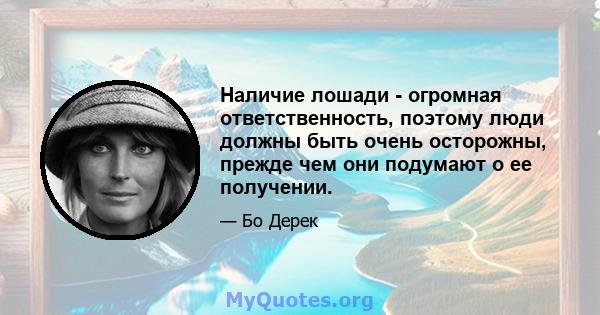 Наличие лошади - огромная ответственность, поэтому люди должны быть очень осторожны, прежде чем они подумают о ее получении.