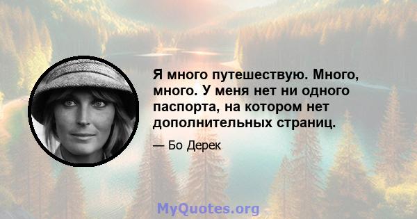 Я много путешествую. Много, много. У меня нет ни одного паспорта, на котором нет дополнительных страниц.