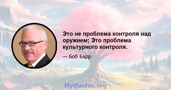 Это не проблема контроля над оружием; Это проблема культурного контроля.