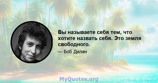 Вы называете себя тем, что хотите назвать себя. Это земля свободного.