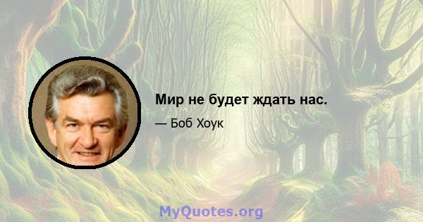 Мир не будет ждать нас.