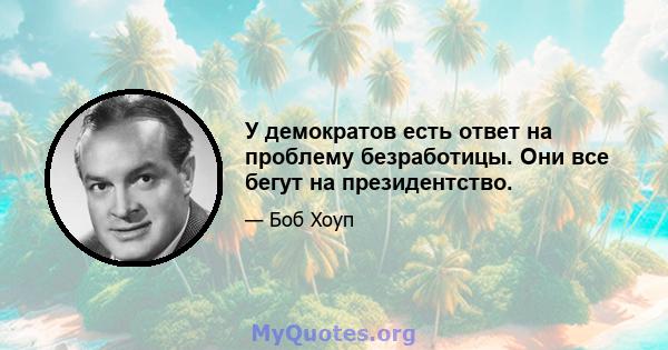 У демократов есть ответ на проблему безработицы. Они все бегут на президентство.