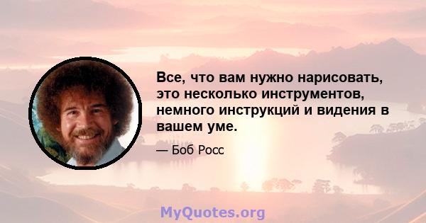 Все, что вам нужно нарисовать, это несколько инструментов, немного инструкций и видения в вашем уме.