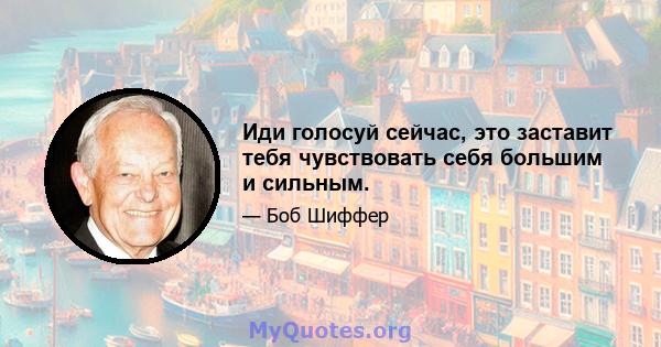 Иди голосуй сейчас, это заставит тебя чувствовать себя большим и сильным.