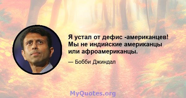 Я устал от дефис -американцев! Мы не индийские американцы или афроамериканцы.