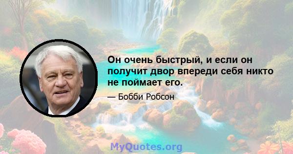 Он очень быстрый, и если он получит двор впереди себя никто не поймает его.