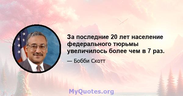 За последние 20 лет население федерального тюрьмы увеличилось более чем в 7 раз.