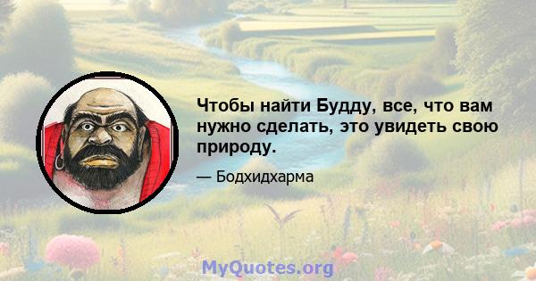 Чтобы найти Будду, все, что вам нужно сделать, это увидеть свою природу.