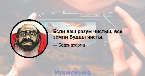 Если ваш разум чистый, все земли Будды чисты.