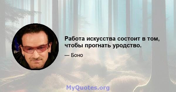 Работа искусства состоит в том, чтобы прогнать уродство.