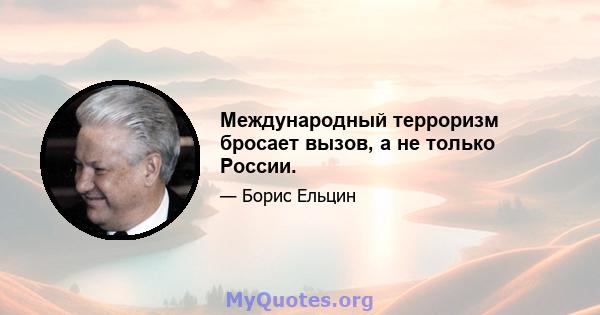 Международный терроризм бросает вызов, а не только России.