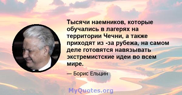 Тысячи наемников, которые обучались в лагерях на территории Чечни, а также приходят из -за рубежа, на самом деле готовятся навязывать экстремистские идеи во всем мире.