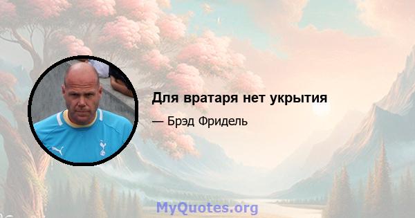 Для вратаря нет укрытия