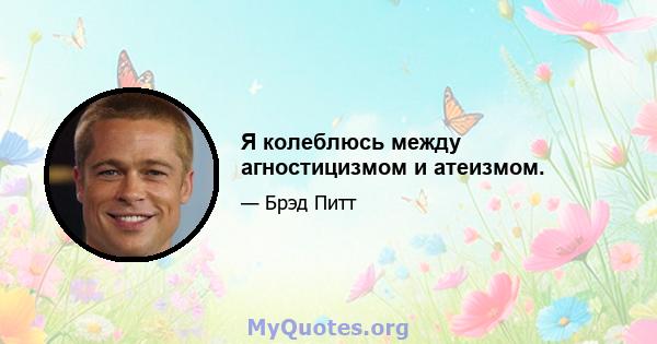 Я колеблюсь между агностицизмом и атеизмом.