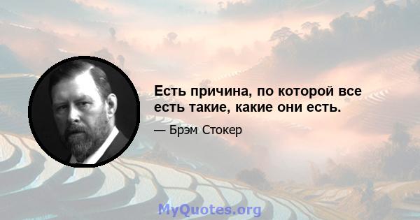 Есть причина, по которой все есть такие, какие они есть.