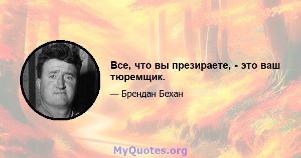 Все, что вы презираете, - это ваш тюремщик.