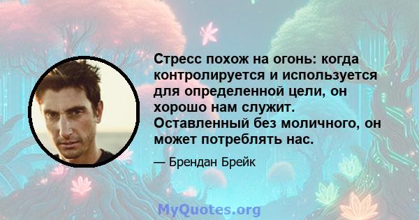 Стресс похож на огонь: когда контролируется и используется для определенной цели, он хорошо нам служит. Оставленный без моличного, он может потреблять нас.