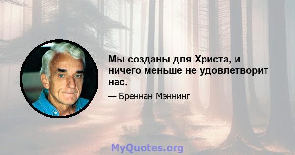 Мы созданы для Христа, и ничего меньше не удовлетворит нас.