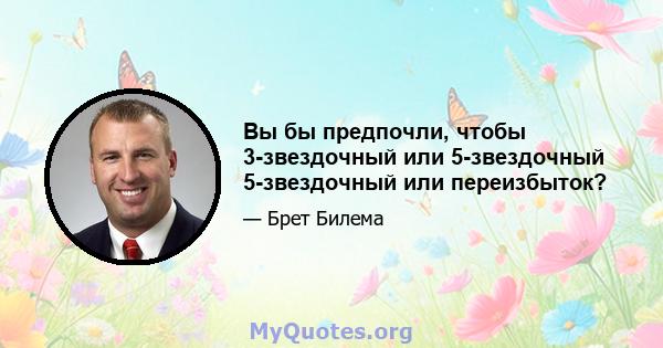 Вы бы предпочли, чтобы 3-звездочный или 5-звездочный 5-звездочный или переизбыток?