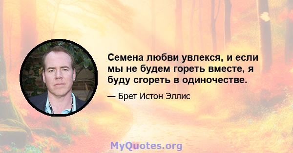 Семена любви увлекся, и если мы не будем гореть вместе, я буду сгореть в одиночестве.