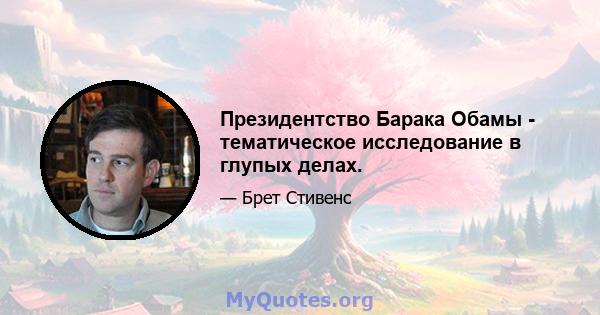 Президентство Барака Обамы - тематическое исследование в глупых делах.