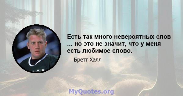 Есть так много невероятных слов ... но это не значит, что у меня есть любимое слово.