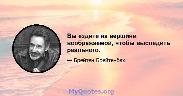 Вы ездите на вершине воображаемой, чтобы выследить реального.