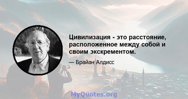 Цивилизация - это расстояние, расположенное между собой и своим экскрементом.