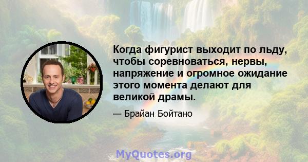 Когда фигурист выходит по льду, чтобы соревноваться, нервы, напряжение и огромное ожидание этого момента делают для великой драмы.