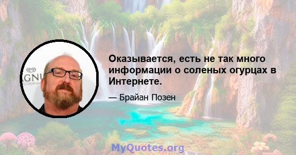 Оказывается, есть не так много информации о соленых огурцах в Интернете.